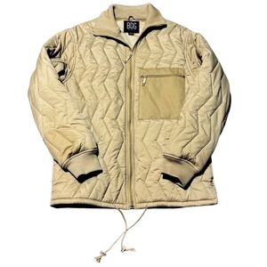 BDG Men's Oversized Quilted Zip Jacket – Tan, Size Medium